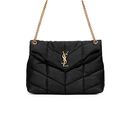 Y Puffer Medium Chain Bag in Quilted Lambskin