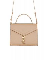 Y Cassandra Medium Top Handle in Grain de Poudre Embossed Leather