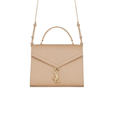Y Cassandra Medium Top Handle in Grain de Poudre Embossed Leather