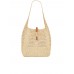 Y Hobo Raffia Bag in Crochet and Smooth Leather