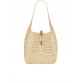 Y Hobo Raffia Bag in Crochet and Smooth Leather