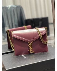 Y Cassandra Medium Chain Bag Rouge Opyum In Grain De Poudre Embossed