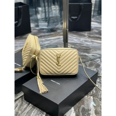 Y Lou Camera Bag Beige With Gold Toned Hardware