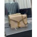 Y Cassandra Medium Chain Bag Dark Beige In Grain De Poudre Embossed