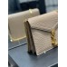 Y Cassandra Medium Chain Bag Dark Beige In Grain De Poudre Embossed