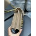 Y Cassandra Medium Chain Bag Dark Beige In Grain De Poudre Embossed