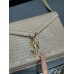 Y Cassandra Medium Chain Bag Dark Beige In Grain De Poudre Embossed