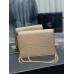 Y Cassandra Medium Chain Bag Dark Beige In Grain De Poudre Embossed