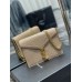 Y Cassandra Medium Chain Bag Dark Beige In Grain De Poudre Embossed