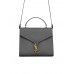 Y Cassandra Medium Top Handle in Box Y Leather and Suede