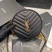 Y Circle Quilted Textured-leather Bag Black