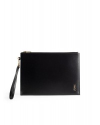 Y Tiny Cassandre Zip Tablet Holder in Shiny Leather