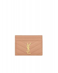 Y Cassandre Y Matelasse Card Case in Grain de Poudre Embossed Leather