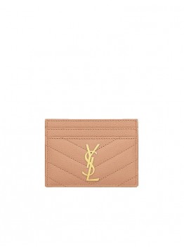 Y Cassandre Y Matelasse Card Case in Grain de Poudre Embossed Leather