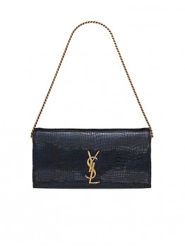 Y Kate Supple 99 Chain Bag in Crocodile-embossed Shiny Leather