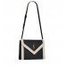 Y Gaby Satchel in Lambskin and Lamb Leather  Black&White