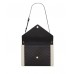 Y Gaby Satchel in Lambskin and Lamb Leather  Black&White