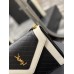 Y Gaby Satchel in Lambskin and Lamb Leather  Black&White