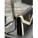 Y Gaby Satchel in Lambskin and Lamb Leather  Black&White