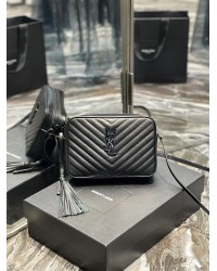 Y Lou Camera Bag Black With Metal Hardware