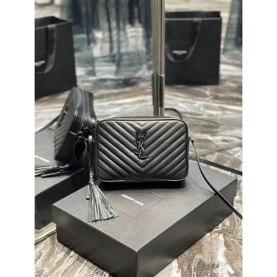 Y Lou Camera Bag Black With Metal Hardware