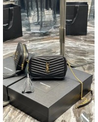 Y Lou Mini Bag In Quilted  Grain  De Poudre Embossed Leather