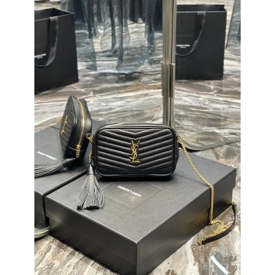 Y Lou Mini Bag In Quilted  Grain  De Poudre Embossed Leather