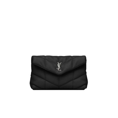 Y Puffer Small Pouch in Quilted Lambskin