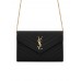 Y Cassandre Y Matelass Chain Wallet in Grain de Poudre Embossed Leather