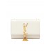 Y Kate Small Chain Bag with Tassel in Crocodile Embossed Shiny Leather