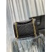 Y College Large Chain Bag Black With Gold Hardware