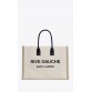Y RIVE GAUCHE LARGE TOTE BAG IN PRINTED CANVAS AND LEATHER