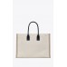 Y RIVE GAUCHE LARGE TOTE BAG IN PRINTED CANVAS AND LEATHER