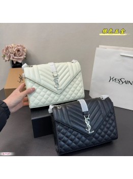 Y ENVELOPE Medium Chain Bag in Supple Matelasse Leather size :25.4 *  17 cm