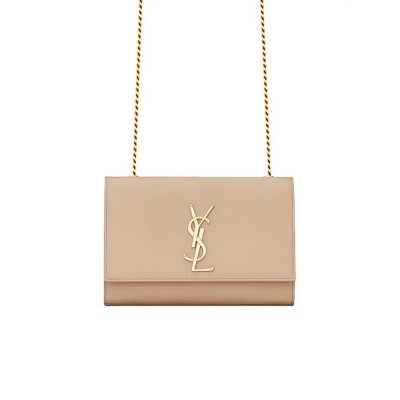 Y Kate Small Chain Bag in Grain de Poudre Embossed Leather