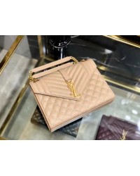 Y  ENVELOPE MEDIUM BAG IN MIX MATELASS�� GRAIN DE POUDRE EMBOSSED LEATHER