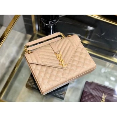 Y  ENVELOPE MEDIUM BAG IN MIX MATELASS�� GRAIN DE POUDRE EMBOSSED LEATHER