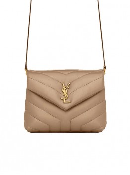 Y Loulou Toy Bag in Matelasse ‘Y’ Leather in Greyish Brown