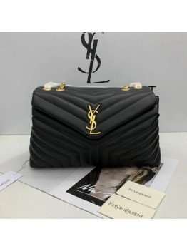 Y Loulou Bag Matelasse Y Leather Gold-tone Medium Black