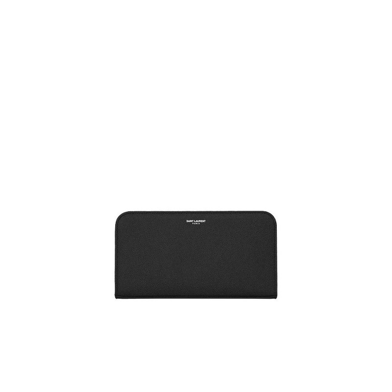 Y Zip Around Wallet in Grain de Poudre Embossed Leather