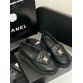 Chanel black leather shoes