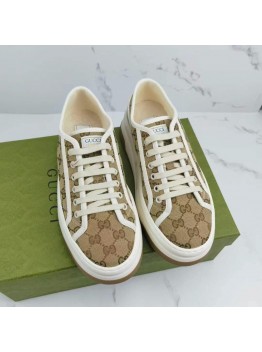 Gucci Retro Monogram Embroidered Canvas Shoes