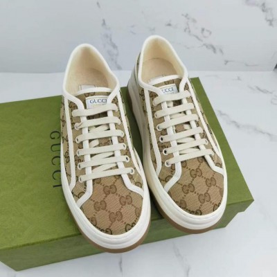 Gucci Retro Monogram Embroidered Canvas Shoes