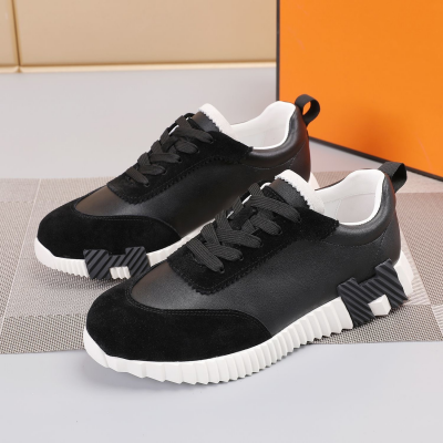 Hermès Black Leather Sneakers